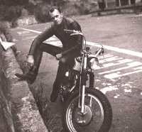 With my HD Sportster under Bay Bridge - early 60s